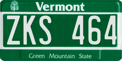 VT license plate ZKS464