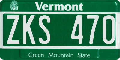 VT license plate ZKS470