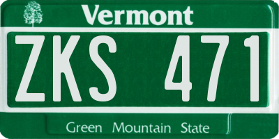 VT license plate ZKS471