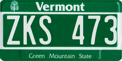 VT license plate ZKS473
