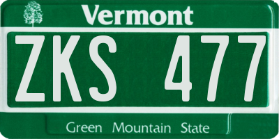 VT license plate ZKS477