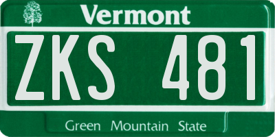 VT license plate ZKS481
