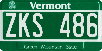 VT license plate ZKS486