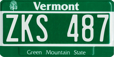 VT license plate ZKS487