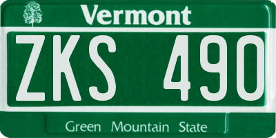 VT license plate ZKS490