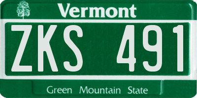 VT license plate ZKS491