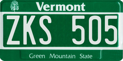 VT license plate ZKS505