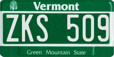 VT license plate ZKS509