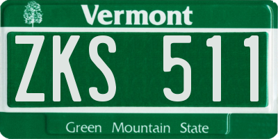 VT license plate ZKS511