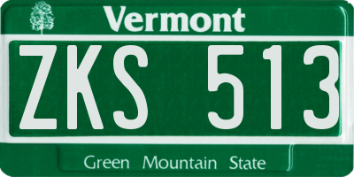 VT license plate ZKS513