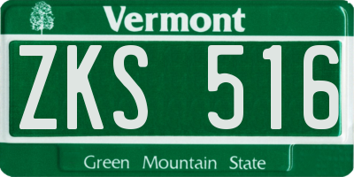 VT license plate ZKS516