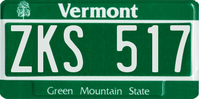 VT license plate ZKS517