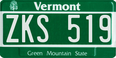 VT license plate ZKS519
