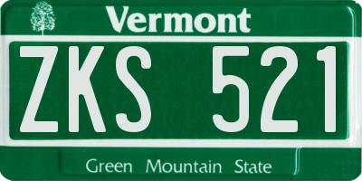 VT license plate ZKS521
