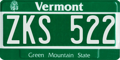 VT license plate ZKS522