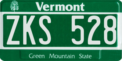 VT license plate ZKS528