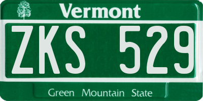 VT license plate ZKS529