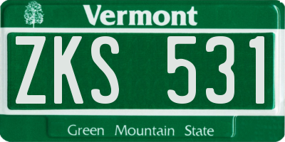 VT license plate ZKS531