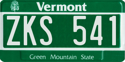 VT license plate ZKS541