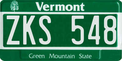 VT license plate ZKS548