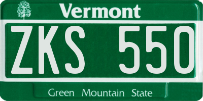 VT license plate ZKS550
