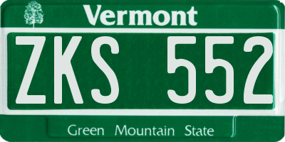 VT license plate ZKS552