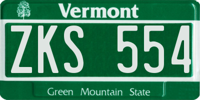 VT license plate ZKS554