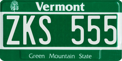VT license plate ZKS555