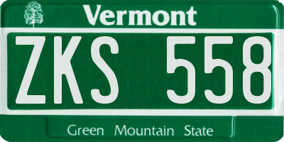 VT license plate ZKS558
