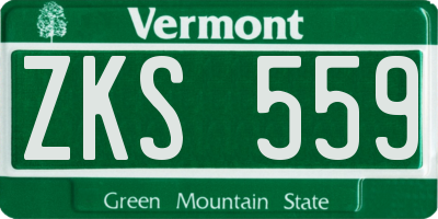 VT license plate ZKS559