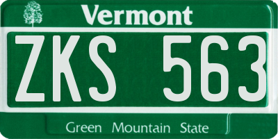 VT license plate ZKS563