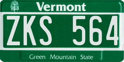 VT license plate ZKS564