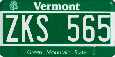 VT license plate ZKS565
