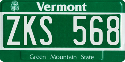 VT license plate ZKS568