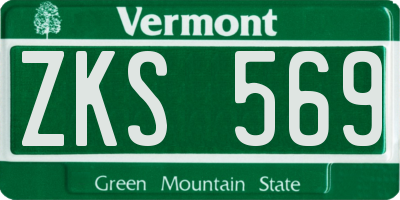 VT license plate ZKS569