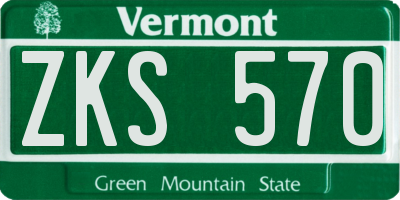 VT license plate ZKS570