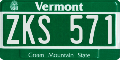 VT license plate ZKS571