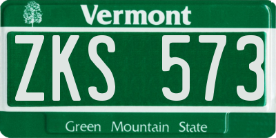 VT license plate ZKS573