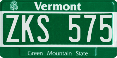 VT license plate ZKS575
