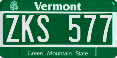 VT license plate ZKS577