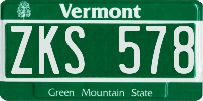 VT license plate ZKS578