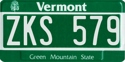 VT license plate ZKS579