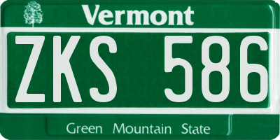 VT license plate ZKS586