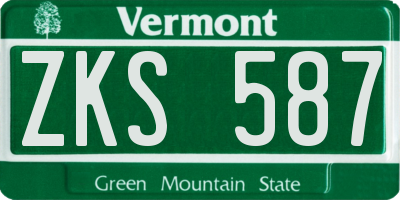 VT license plate ZKS587