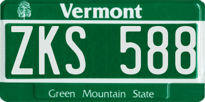 VT license plate ZKS588