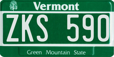 VT license plate ZKS590