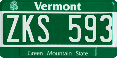 VT license plate ZKS593