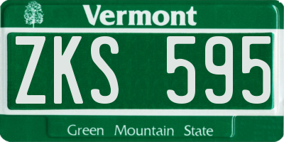 VT license plate ZKS595
