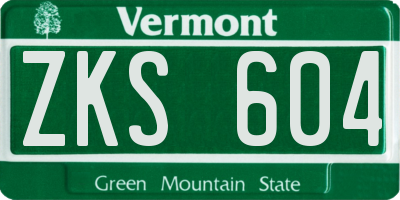 VT license plate ZKS604