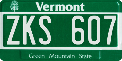 VT license plate ZKS607